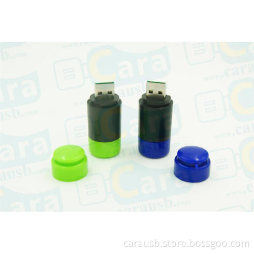 CaraUSB custom theme cylindrical shell plastic flashlight simulation USB Sticks storage device has LED lights promotional gifts